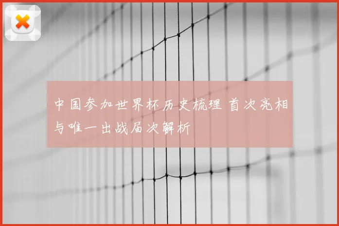 中国参加世界杯历史梳理 首次亮相与唯一出战届次解析